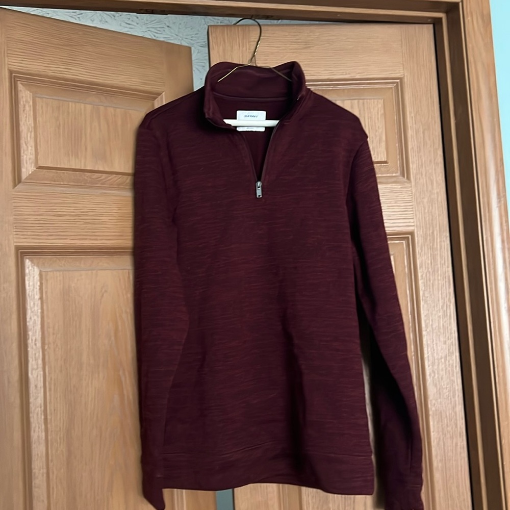 V neck half zip sweater